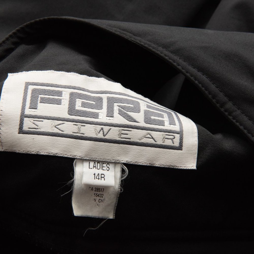 Fera Skiwear Bib Ski Pants Stirrup Vintage 90s Black Size 14 - Picture 4 of 8